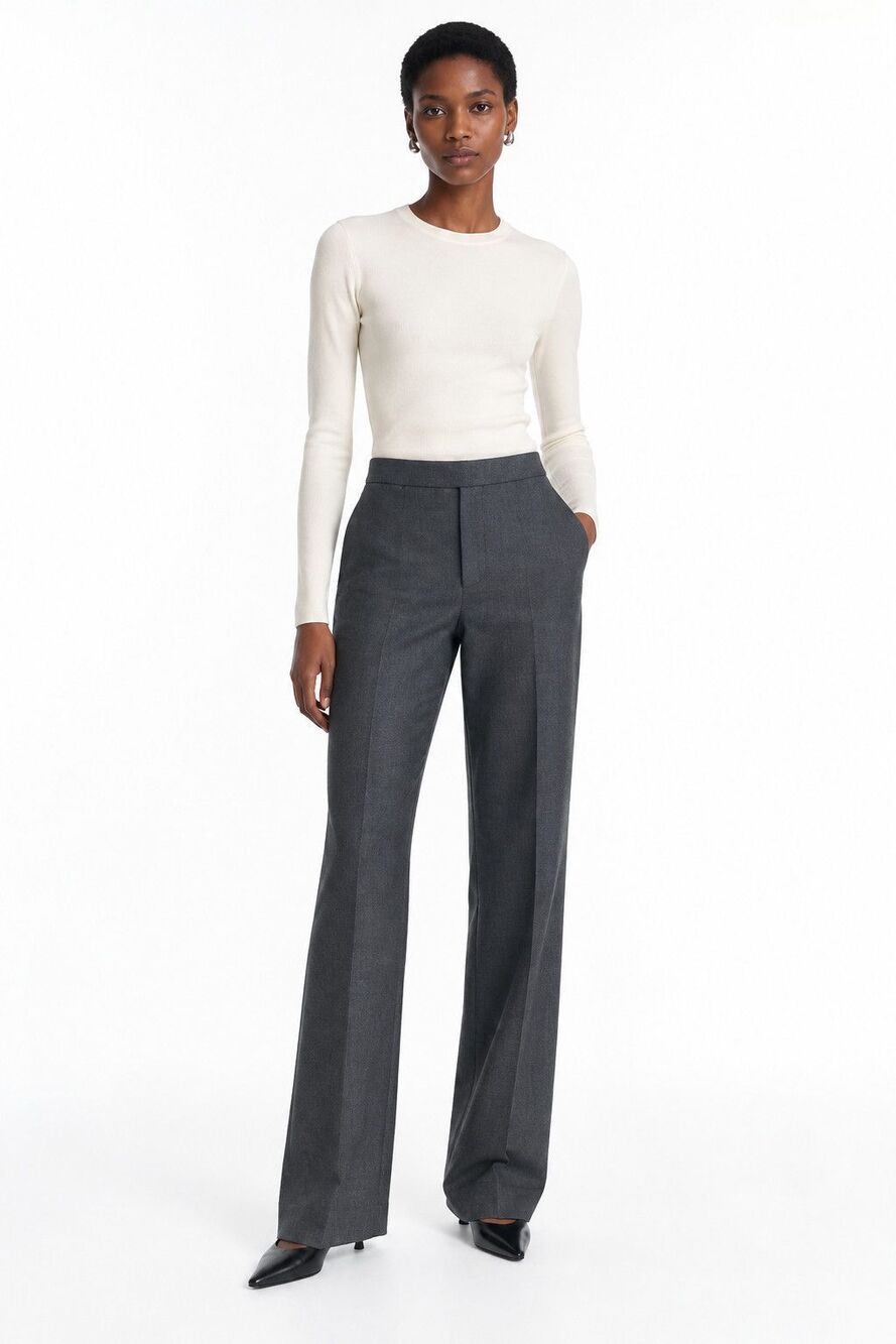 New COS Women’s Slim Tailored Wool Straight Leg Pants Gray Size 6